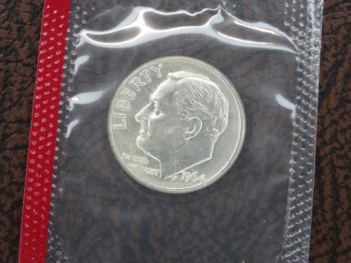 1964-D Roosevelt Dime US Mint Original Cello 90% Silver BU Uncirculated Coin