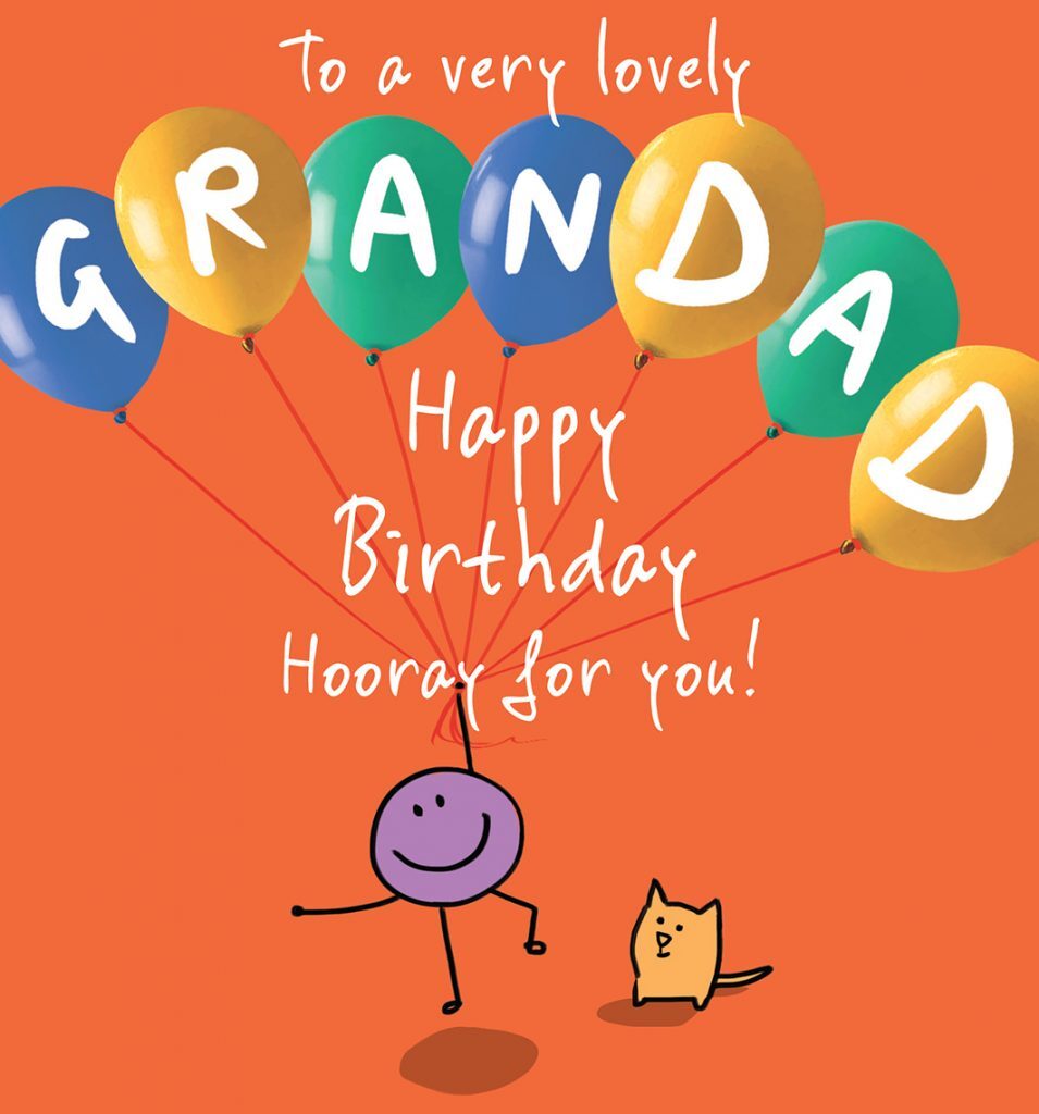 Balloons Lovely Grandad Happy Birthday Card - Lucilla Lavender Ballooning Range