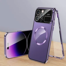 Double-Sided Magnetic Case For iPhone 16 Plus 16 Pro Lens Full Coverage Cover