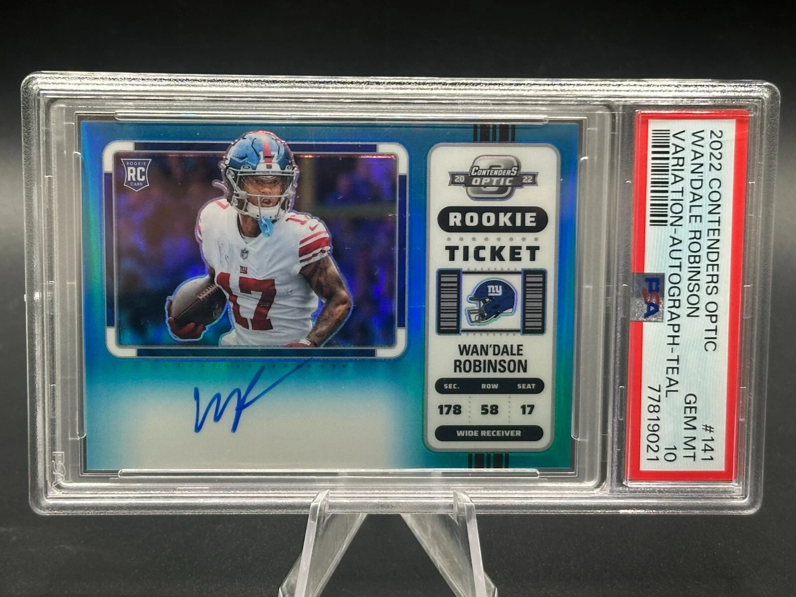 Wan'Dale Robinson Panini Contenders Optic #141 Variation-Autograph-Teal