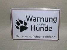 Warnung vor dem Hunde. Betreten auf eigene Gefahr Blechschild Hund ca. 10x15cm