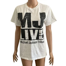 MJ Live Tshirt Mens Small Michael Jackson Tribute Las Vegas Black White