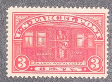 Travelstamps:1912-13 US Stamps Scott # Q3 Railway Clerk 3c Mint Hinged MOGH