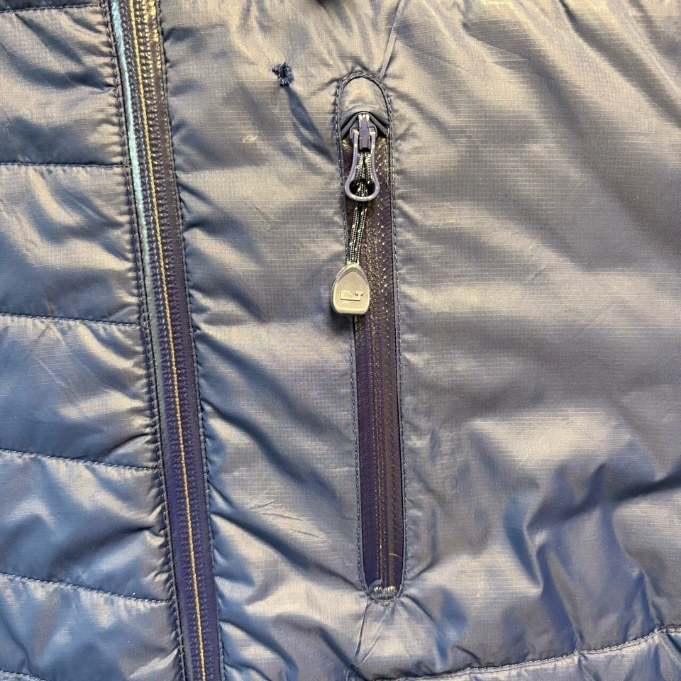 Vineyard Vines Jacket Women Sz XL Blue Mountain Weekend Puffer Full Zip Hooded - Image 3 of 4