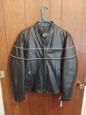 Hot Leathers Motorcycle Jacket Vintage New With Tags Mens Size 42 Zip Out Liner