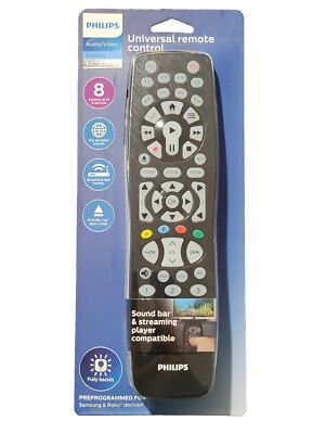 Philips 8 Device Elite Plus Backlit Universal Remote Control - Brushed Black