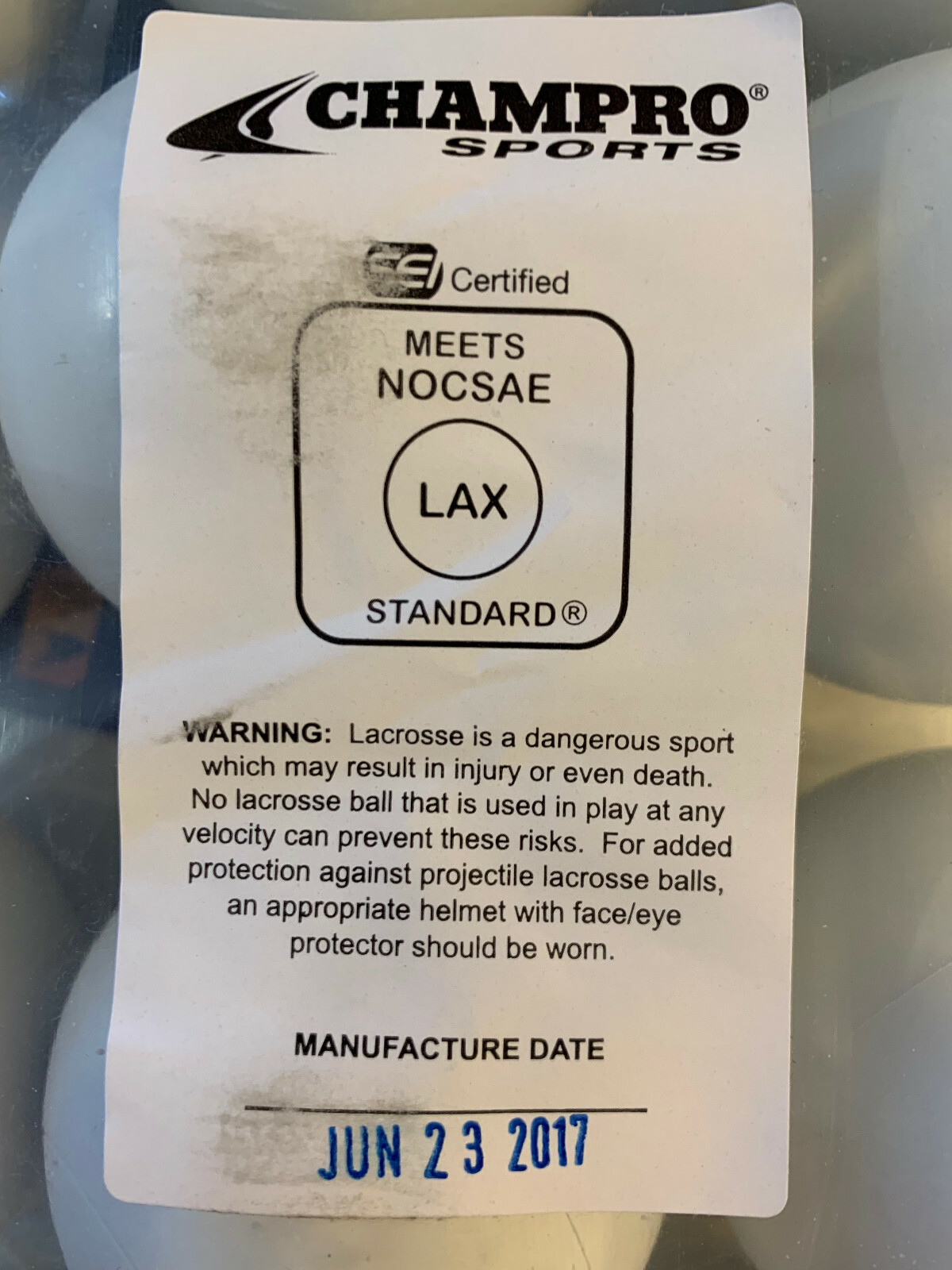 12x Champro Sports White Official LBN Lacrosse Ball (12Pack LBNW Balls