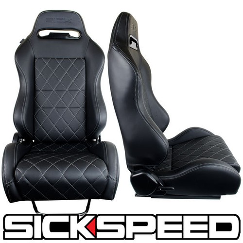 SICKSPEED GAIJIN SERIES BLACK RACING SEATS VIP DIAMOND STITCH