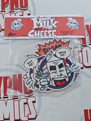 MILK & CHEESE MAGNET SET EVAN DORK8N BRAND NEW SEALED 1997 NOS