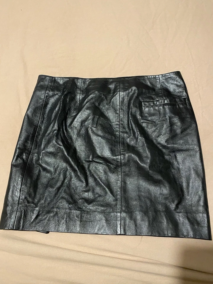 Leith High Rise Leather Mini Skirt Sz 4 - Image 2 of 4