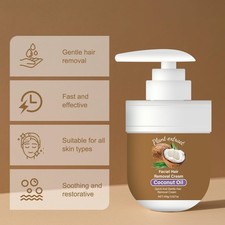 Facial Hair Removal Cream Coconut Oil Based Gentle Body Hair Remover 100g US