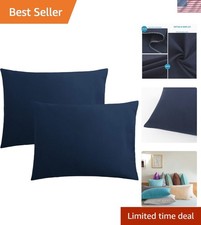 Modern Navy Envelope Closure Pillowcases - 20x26 Inches, Ultimate Comfort Set
