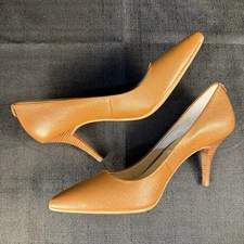 Michael Kors Women's Dorothy Leather Pointed Toe Flex Pumps Saddle Brown NWOB 8M