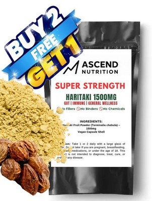 Bio Haritaki Terminalia Chebula Pulver Harad 1500mg Kapseln VEGAN HOCHREIN