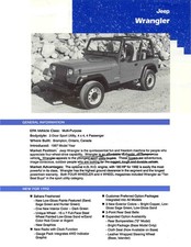 1992 Jeep Wrangler Product 4 Pg Folder - Sahara Islander S Laredo Renegade