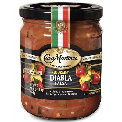 (Pack of 6) Casa Martinez Salsa Diabla Hot Chili Salsa Shelf Stable 16 Oz