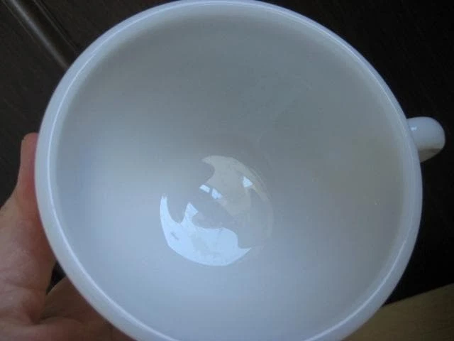 Pyrex US Navy Mug Set 2 pcs Green & Burgundy Bands Used Collectible - Image 4 of 4