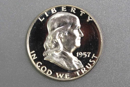 1957 Franklin Half Dollar Proof Coin . COIN526