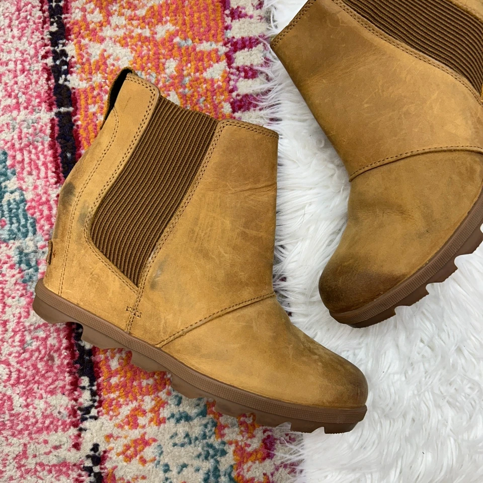 Botín Chelsea Sorel de Cuero Marrón Tostado Joan of Arctic Wedge II 9 Foto 2 de 4