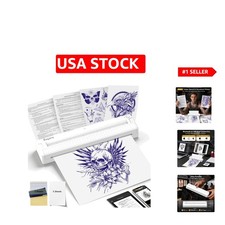 2-in-1 Wireless Bluetooth Tattoo Stencil Printer - Portable Rechargeable, W...