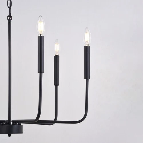 Vaxcel Lighting H0297 6 Light 26"W Taper Candle Style Chandelier - Black - Picture 4 of 11