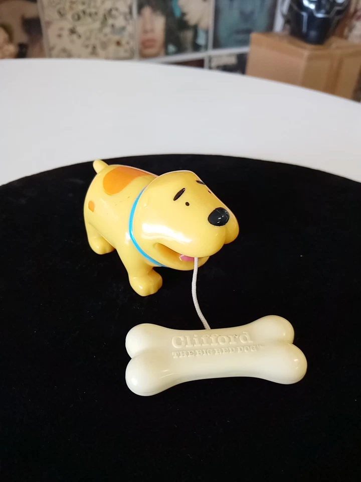 Juguete vibrador Clifford The Big Red Dog 2003 vintage con hueso en T Foto 3 de 4