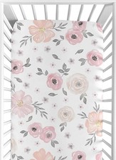 Elastic Bottom Floral Design Standard Baby Microfiber Crib Sheet