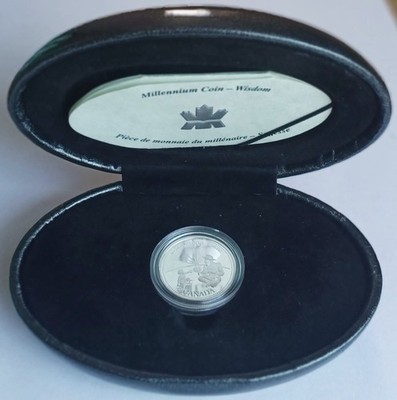 2000 Canada Millennium Quarter Silver Proof Wisdom Coin 0.1755oz ASW w/ Box COA