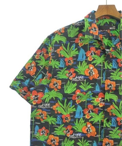 Love Moschino Men's Casual Shirt L Cotton Black Green Orange Used - Picture 6 of 8