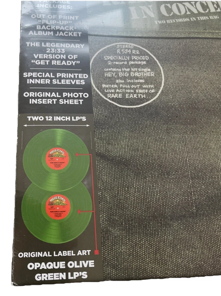 Rare Earth - In Concert New LP double album green vinyl sealed - Image 2 of 2