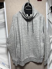 HM Cowl Neck Grey Sweatshirt Womens Size Medium Pullover Long Sleeve Top EUC