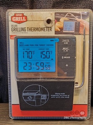 Expert Grill Deluxe Grilling Thermometer Built-in Timer LCD Screen