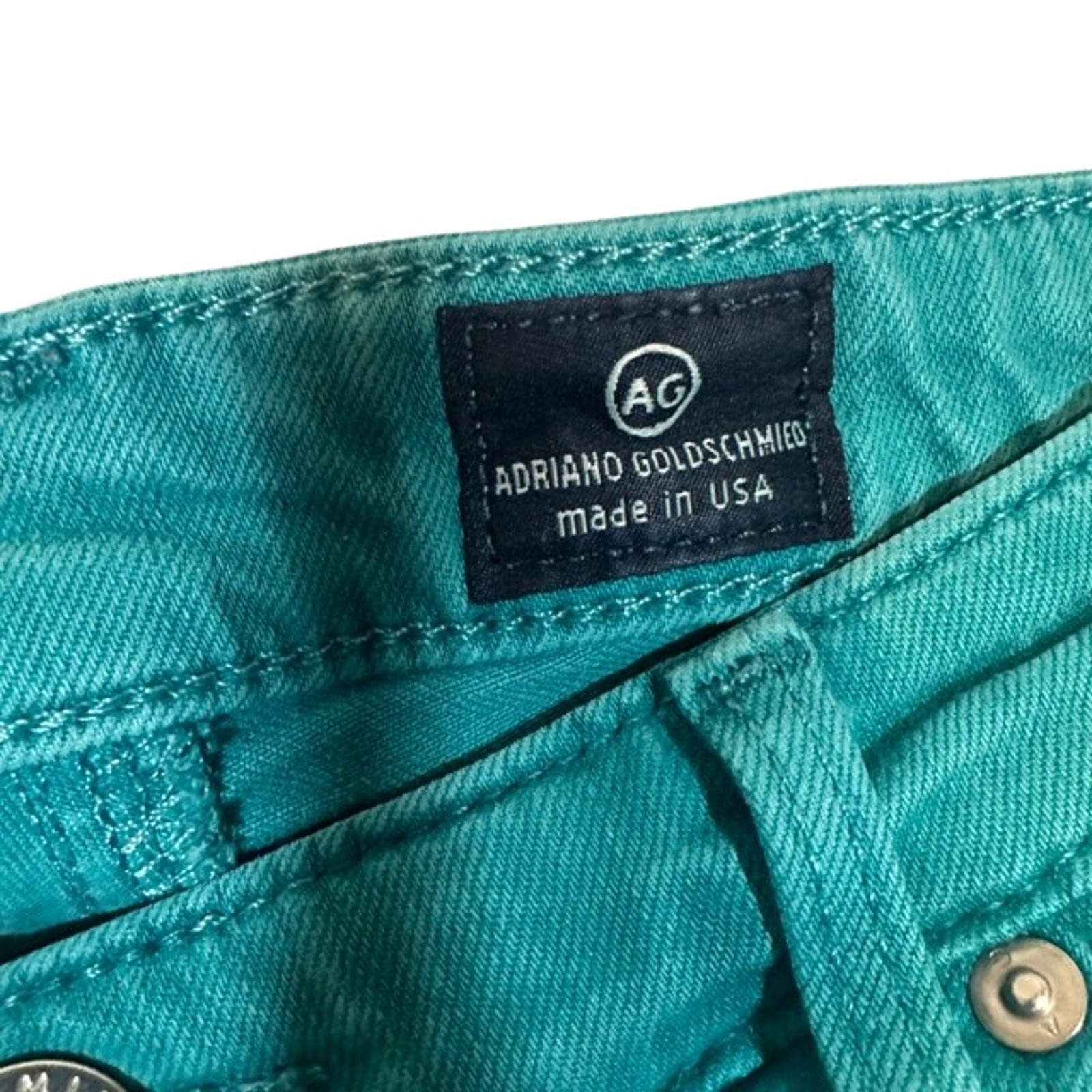 AG Adriano Goldschmied Teal Blue Stevie Ankle Slim Straight Denim Jeans Women 27 thumbnail 8