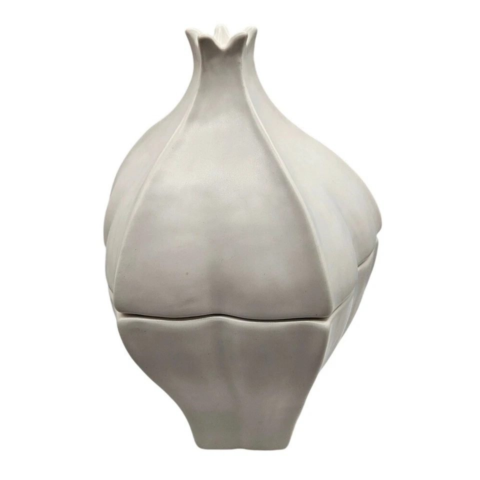 Studio A Star Fruit Jar With Lid White Ceramic Art Piece - Image 2 of 4