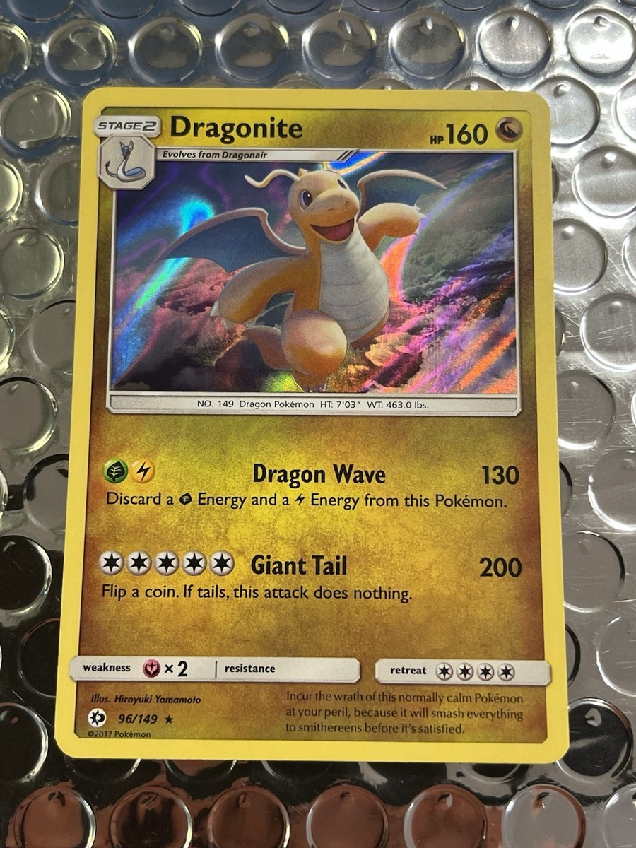 DRAGONITE HOLO RARE #96/149 Sun & Moon Pokemon Card near MINT +