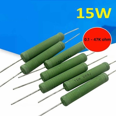15 Watt Widerstand Wirewound Power-Widerstand 5% Drahtwiderstand 0.1 - 47K ohm