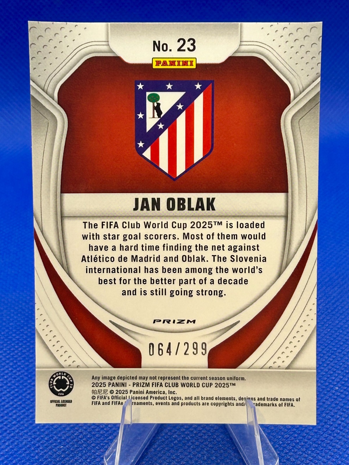 2025 Panini Prizm FIFA Club World Cup Jan Oblak #23 Pink Seismic /299 view 6