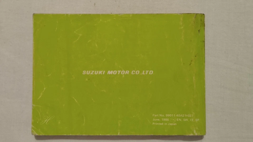 LIBRETTO MANUALE USO E MANUTENZIONE SUZUKI RG 250 1987 (99011-40A21-027) - Immagine 3 di 4