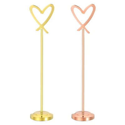 Table Number Holder, 9.84 x 2.1''Stainless Steel Table Sign, Rose Gold/Gold