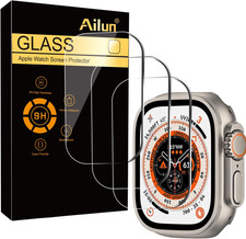 Ailun Tempered Glass Screen Protector for Apple Watch Ultra 3/2 3 Pack 