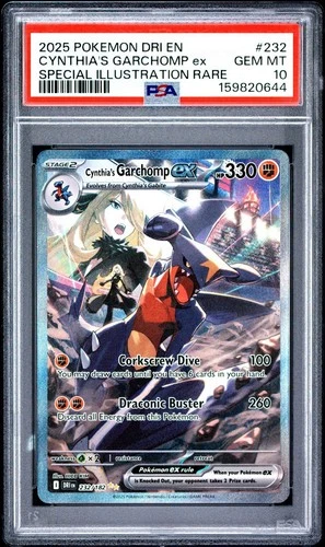 2025 Pokemon Destined Rivals Cynthia's Garchomp ex #232/182 PSA 10 GEM MINT