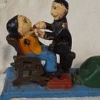 VINTAGE CAST IRON MECHANICAL  COIN BANK TWO MEN ON BENCH MOVING  HOPPER — photo 4