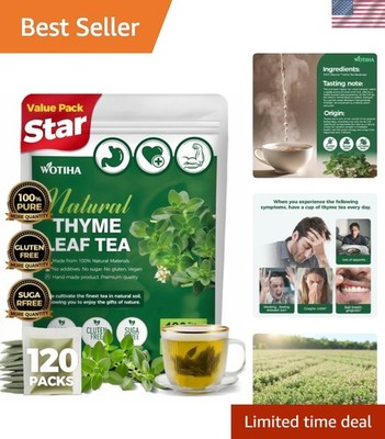 120 Count  Thyme Leaf Tea Bags - 100% Natural & Pure Herbal Tea, Suppo...