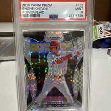 2019 Panini Prizm  Plaid Power #/75 PSA 9 Shohei Ohtani #153 Dodgers/Angels 