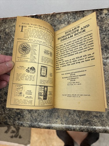 Vintage Zolars Horoscope And Dream Book With Lessons In Numerology - Picture 4 of 7