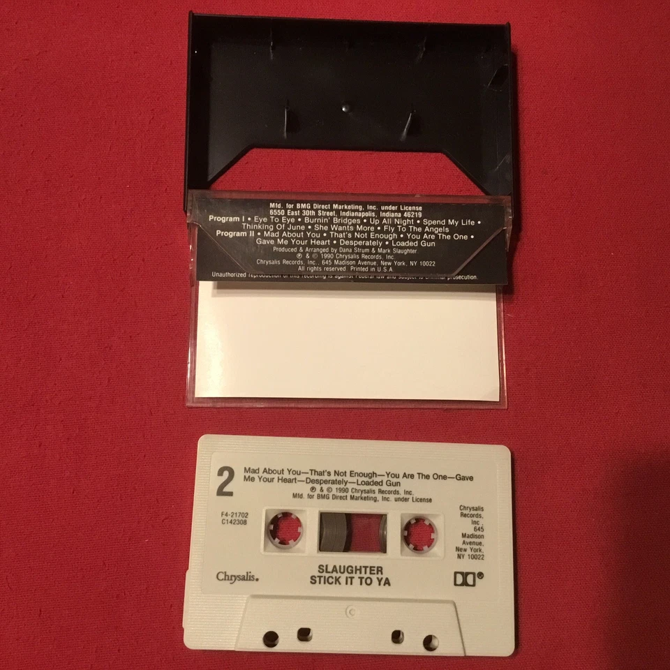 Slaughter – Stick It To Ya  *1990:Chrysalis –Cassette F4-21702 (BMG Music Club)  - Image 2 of 4