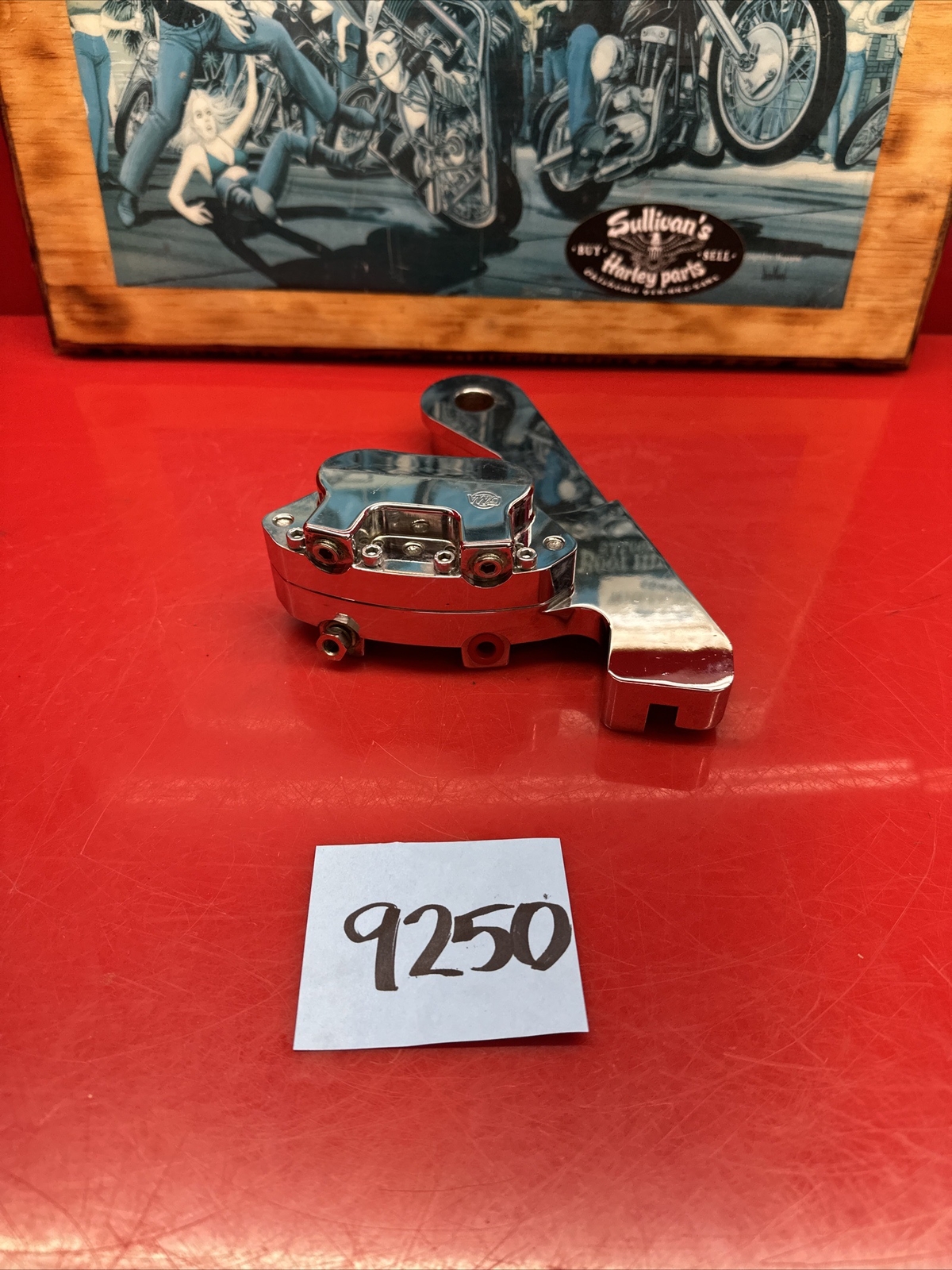 Harley GMA rear Brake Caliper Bracket Mount Softail Chrome Intergraded