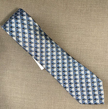 Perry Ellis Men's Neck Tie Dunstan Geo Classic Blue NWT
