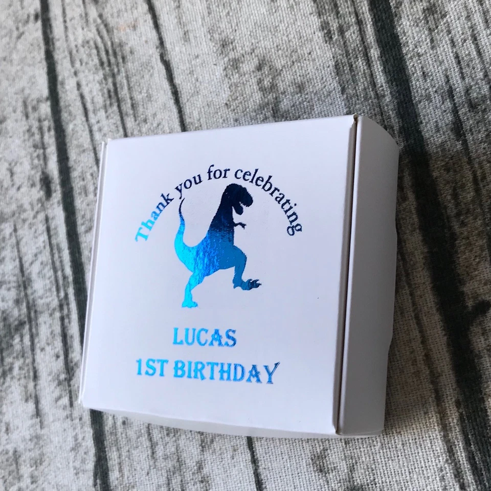 30 Boy's Girl's 1ST Birthday Party Favour Boxes Personalized Blue Foil Gift Box - image 4 of 4