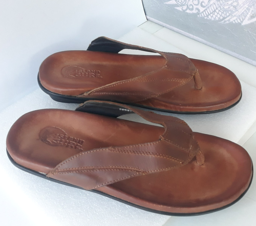 Island Surf ~ Slipper Thong Sandals Men's 9 ~ Freeport Flip Flops Leather ~ NWOB - Picture 10 of 17